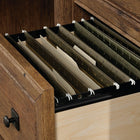 Sauder 53"W Palladia Desk - Vintage Oak-Quick and easy assembly with patented T-slot drawer system