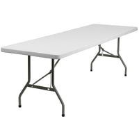 Flash Furniture – Table pliante de 30 x 96 po en plastique blanc avec pattes grises fini poudré (DADYCZ244GW)-Table commerciale prête à l'emploi