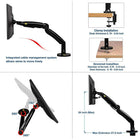 North Bayou 22"-35" Gas Strut Monitor Desktop Mount with USB Port - F100A-VESA Standard: 75x75, 100x100 mm