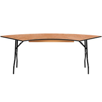 Flash Furniture 7.25 ft. x 2.5 ft. Serpentine Wood Folding Banquet Table-Ready To Use Banquet Table