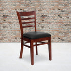 Flash Furniture Lacey Series Solid Back Mahogany Wood Restaurant Barstool - 2 Pack-Solid European Beech Hardwood Construction