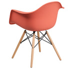 Flash Furniture Alonza Series Peach Plastic Chair with Wooden Legs-Polypropylene Molded Structure