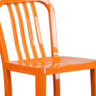 Tabouret de bar de qualité commerciale en métal orange de 30 po de hauteur pour l'intérieur et l'extérieur-Structure en acier galvanisé