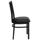 Flash Furniture HERCULES Series Black School House Back Metal Restaurant Chair - Black Vinyl Seat - 2 Pack-Black Vinyl Upholstered Seat