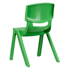 Flash Furniture - Chaise d'école empilable en plastique vert avec hauteur de siège de 15,5 po-Conception légère