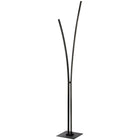 Dainolite - Lampadaire moderne Vincent, noir mat avec diffuseur en acrylique blanc, 34 W-Noir