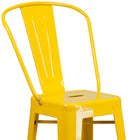 Flash Furniture Commercial Grade 30" High Metal Indoor-Outdoor Barstool with Back - Yellow-Cross Brace under seat provides extra stability