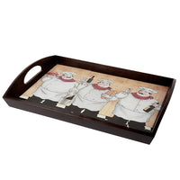 Truu Design Wooden Chef Tray, 15.5 x 8.5 inches, Multicolor-Measures 20" x 3" x 13" (L x H x W) in dimension