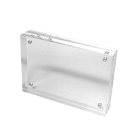 Futech CTS0199 Magnetic Countertop Sign Holder - 5.9" x 3.9" - Clear - Acrylic - 6 Pack-The CTS0199 Magnetic Countertop Sign Holder features a clear acrylic construction. The two acrylic pieces holds the print material in between for displaying purposes. This item is great for advertising, showcasing, or for personal use.