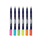 Tombow Fudenosuke Pens - Neon - 6 Pack-Contains 6 hard tip Fudenosuke Brush Pens
