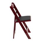 Flash Furniture HERCULES Series Mahogany Wood Folding Chair with Vinyl Padded Seat-Black Vinyl Padded Upholstered Seat