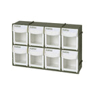 Kleton Heavy-Duty Tilt Bins, 8-Drawers-Transparent polystyrene front window for easy viewing