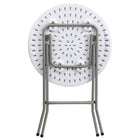 Flash Furniture 24" Round Granite Plastic Folding Table - White-Seats up to 2 Adults