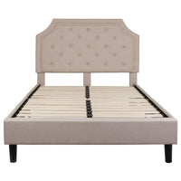Flash Furniture Brighton Full Size Tufted Upholstered Platform Bed - Beige Fabric-Platform Bed
