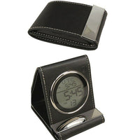 Elegance - Réveil de voyage en cuir-Réveil pliable pour voyage ou à la maison.