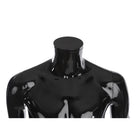 Can-Bramar PL Adult 2-in-1 Full Body and Headless Male Unbreakable Mannequin - 73"H - Glass Base -  Glossy Black-Comes with a Ø 35 cm tempered glass base with a heavy-duty metal rod, ensuring stability