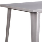 Flash Furniture 31.5" Square Silver Metal Indoor-Outdoor Bar Height Table-Top Size: 31.5" Square