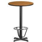 Flash Furniture Laminate 24" Round X-Base Table, Natural (XURD24NTT22B3F)-Bar Height Hospitality Table