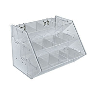 Azar Displays 12 Compartment 3 Step Counter/Pegboard/Slat Wall Tray, Clear (223012)-12-compartments tray