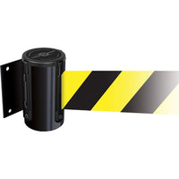 SCN Industrial Tensabarrier Wall Mounted Units, Plastic, Screw Mount, 7.5', Yellow Tape-Finish/Colour: Black