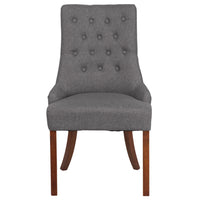 Flash Furniture HERCULES Paddington Series Tufted Chair - Grey Fabric - 2 Pack-Set of 2 Accent Side Chairs