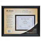 First Base Recognition Certificate Frame, 8-1/2" x 11", Glossy Black-Orientation: Horizontal, vertical