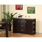 Brassex 11424 Buffet/Server with 3 Storage Drawers, 2 Storage Cupboards with shelves and 6 Open Side Shelves, Dark Cherry-Ample storage space for kitchen & dining needs