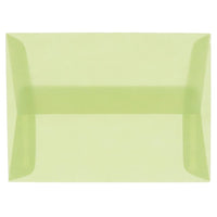 JAM Paper 4bar A1 Envelopes, 3.63 x 5 1/8, Translucent Vellum Leaf Green, 250 Pack (1591611H)-Leaf green translucent envelope