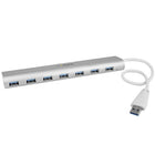 StarTech ® Concentrateur USB 3.0 compact à 7 ports avec câble intégré-Le concentrateur est élégant et stylé avec un fini sable argenté qui s’agence à votre MacBook