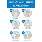 Mark Maker French Re-Stick Cling Vinyl 12" x 18" - Lavez Vos Mains! Arretez La Diffusion!-French Re-Stick Cling Vinyl