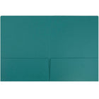 JAM Paper Premium Paper Cardstock Two Pocket Presentation Folders, Teal Blue, 100 Pack-Capacity: 200 sheets