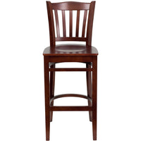 Flash Furniture – Tabouret de bar/restaurant Hercules en bois d’acajou avec dossier à lattes verticales-Tabouret de bar à manger en bois