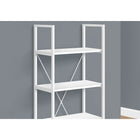 Monarch Specialties 7801 48"H Bookcase - White/White Metal-Weight capacity per shelf: 300 lbs