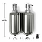 Umbra Junip Wall Mounted Soap Pump - Stainless Steel-Dimensions: 8.38" W x 5.88" D x 3.75" H