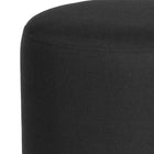 Flash Furniture Barrington Upholstered Round Ottoman Pouf - Black Fabric-Black Fabric Upholstery