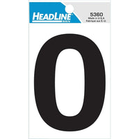 HeadLine 3" Self - Stick Number  -  "0"-Reflective