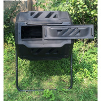 KoolScapes 42-Gallon 2 Chamber Rotary Tumbler Composter (TCB-42)-Sturdy 18 gauge coated tubular steel frame