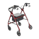 Drive Medical - Rollator avec dossier et siège rembourré, rouge-Vient avec un nouveau siège rembourré sans couture