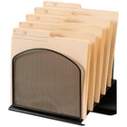 Staples Metal Mesh Letter and File Holder - 5-Compartment - Black-Stepped design makes it easy to identify contents quickly and easily