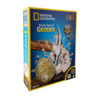 National Geographic Break Open 2 Real Geodes Kit-This science kit includes: 2 high-quality crystal filled geodes, safety goggles, display stand, and full-color learning guide
