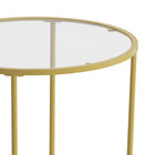 Flash Furniture Astoria Collection Glass End Table with Matte Gold Frame-Round Top