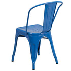 Flash Furniture Commercial Grade Metal Indoor-Outdoor Stackable Chair - Blue-Seat Drain Holes assist in drying