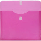 JAM Paper Plastic Envelopes with Hook & Loop Fastener, 1 Expansion, Letter Booklet, Fuchsia Pink Poly, 12 Pack (218V1fu)-Pink paper envelopes