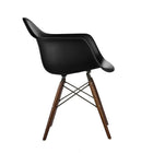 Nicer Furniture Eiffel Style Armchair with Walnut Wood Legs - Black - 2 Pack-Straight wooden dowel legs with floor protectors for hardwood floor