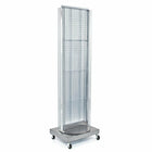 Azar Displays Pegboard Floor Stand, Revolving Base, 60" x 16", Clear (700258-CLR)-Clear acrylic