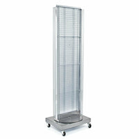 Azar Displays Pegboard Floor Stand, Revolving Base, 60" x 16", Clear (700258-CLR)-Clear acrylic