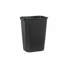 Rubbermaid Commercial Large Wastebasket - 38.8 L - Black-All-plastic construction won’t chip, rust, or dent. Rolled rims add strength, and are easy to clean