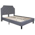Flash Furniture Brighton Full Size Tufted Upholstered Platform Bed - Light Grey Fabric-Arched Headboard