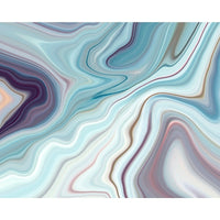 ohpopsi Marbled Ink Wall Mural, Blue-Printed on nonwoven material