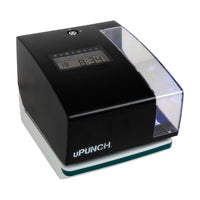 uPunch Side-Print Clock Stamp Horloge perforatrice avec cartes et clés-Horloge de pointage latérale, Affichage LCD numérique dynamique de la date, de l'heure, des minutes et du jour de la semaine, Positions d'impression réglables pour l'utilisation de l'horodateur et de l'horodatage